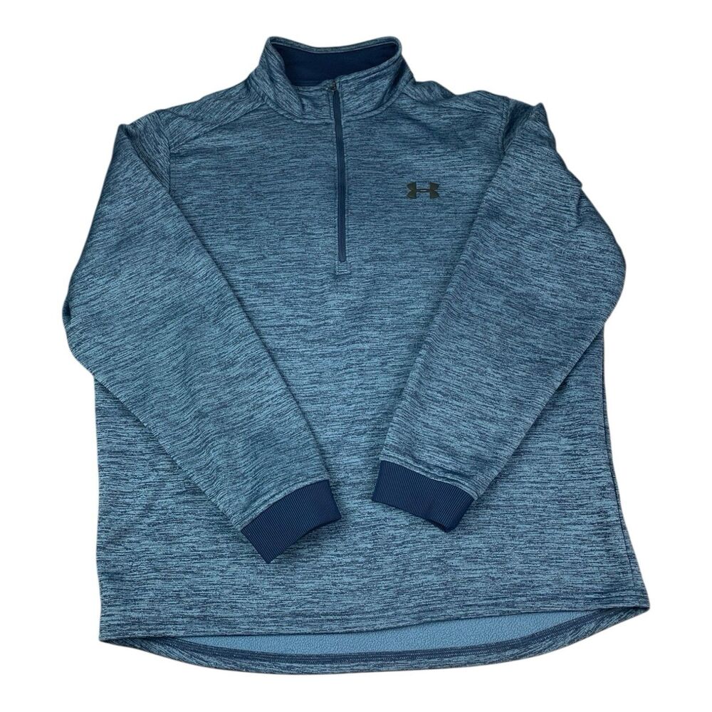 Under Armour 1/4 Zip Pullover Top, Loose Fit, Heat Gear, Heather Blue, Men’s XL
